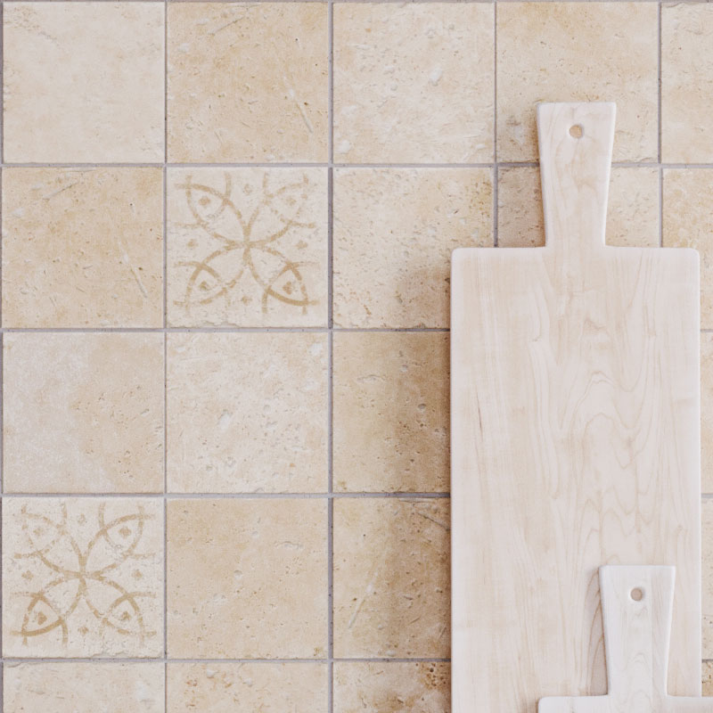 Натуральный травертин, ORNAMENT №6 10x10, Provance Натуральный травертин, ORNAMENT №6 10x10, Provance