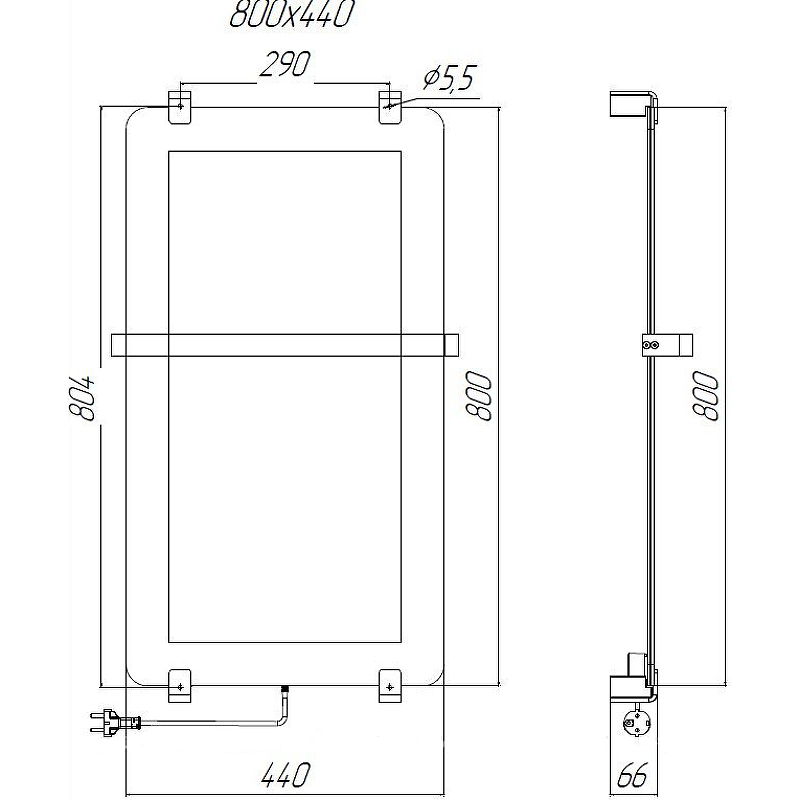 Полотенцесушитель электрический Allen Brau Infinity 80x44 8.21001.GL (без креплений) Полотенцесушитель электрический Allen Brau Infinity 80x44 8.21001.GL (без креплений)