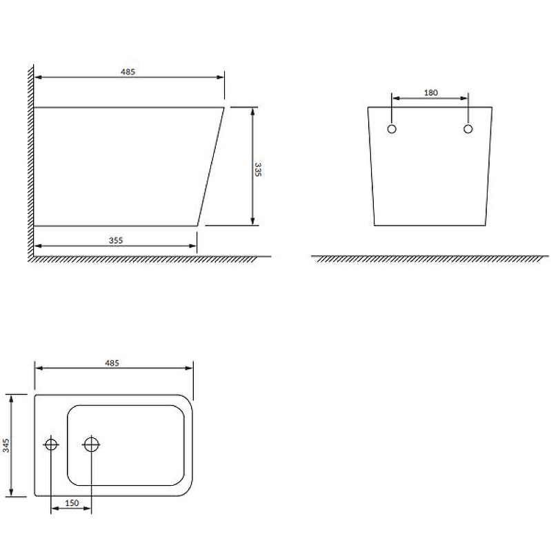 Биде подвесное OMNIRES FONTANA FONTANABIBP Биде подвесное OMNIRES FONTANA FONTANABIBP