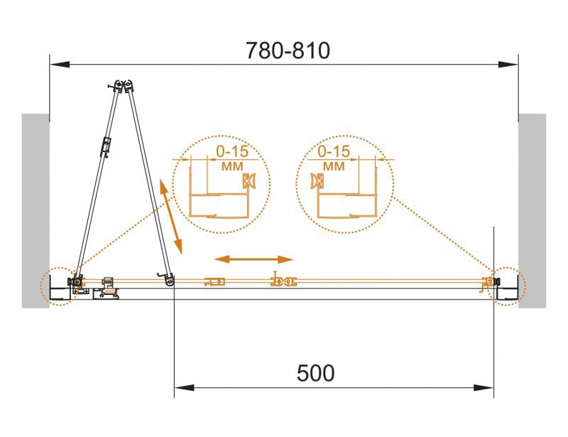 ECO-O-BS-80-C-Cr Душевая дверь ECO-O-BS-80-C-Cr Душевая дверь