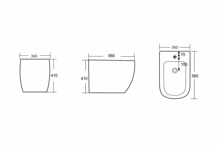 Биде ABBER Bequem AC1152 приставное белое Биде ABBER Bequem AC1152 приставное белое