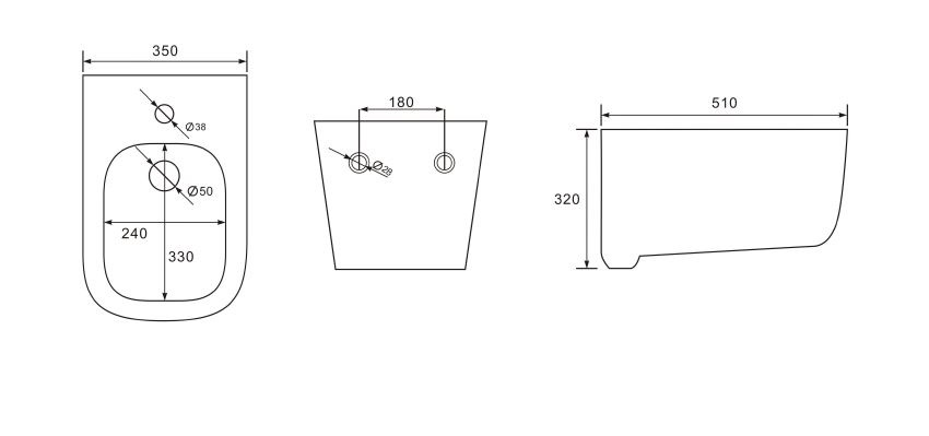 Биде подвесное AQUATEK ДИВА AQ1012-00, 510*350*320 мм, цвет белый Биде подвесное AQUATEK ДИВА AQ1012-00, 510*350*320 мм, цвет белый