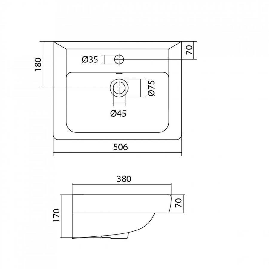 Раковина Santek Тигода 50 Раковина Santek Тигода 50