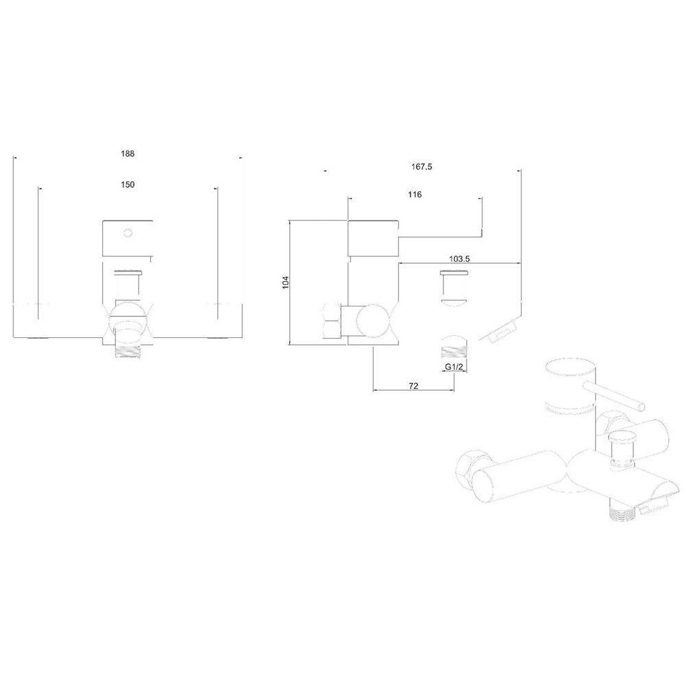 Смеситель для ванны Allen Brau Glority 5.51003-00 хром Смеситель для ванны Allen Brau Glority 5.51003-00 хром