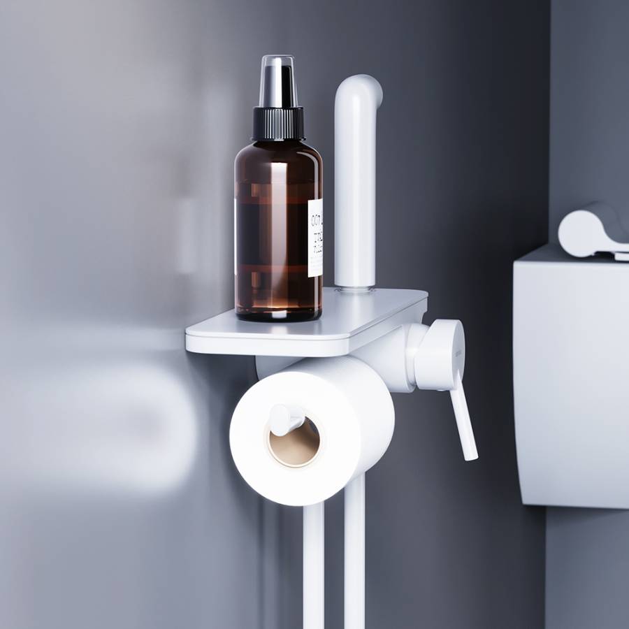 773500200 Jupiter, монтируемый в стену Смеситель с гиг душем и полкой, Белый, шт 773500200 Jupiter, монтируемый в стену Смеситель с гиг душем и полкой, Белый, шт