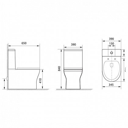 Сливной бачок Aquanet Roll-C-1 CL-12249B-1