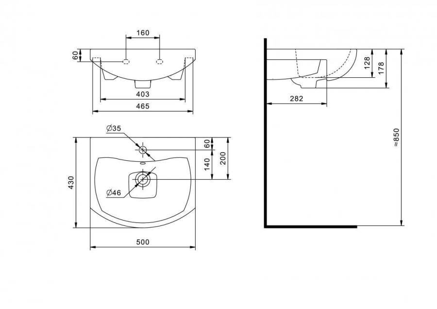Раковина Santek Балтика 50 Раковина Santek Балтика 50