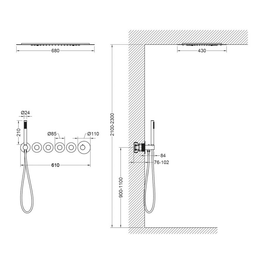Душевая система Timo Saona SX-2319/18SM скрытого монтажа с термостатом, черное золото Душевая система Timo Saona SX-2319/18SM скрытого монтажа с термостатом, черное золото