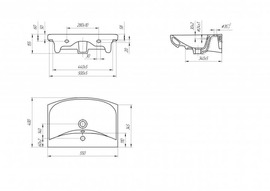 Раковина Cersanit Carina 55 Раковина Cersanit Carina 55