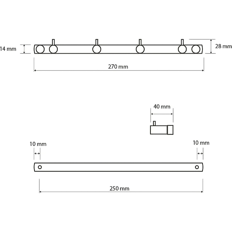 Планка с 4-мя крючками Планка с 4-мя крючками