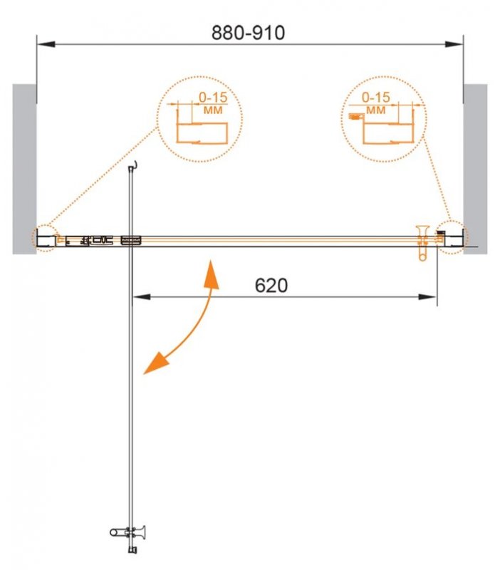 ECO-O-BA-1-80-C-Cr Душевая дверь ECO-O-BA-1-80-C-Cr Душевая дверь