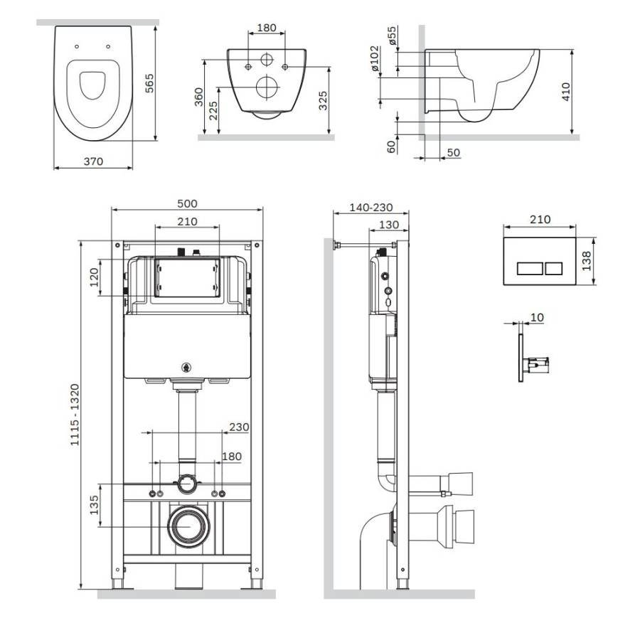 IS47001.111700 Комплект инсталляция с клавишей Pro S белый с подвесным унитазом Awe FlashClean с сид м/лифт IS47001.111700 Комплект инсталляция с клавишей Pro S белый с подвесным унитазом Awe FlashClean с сид м/лифт