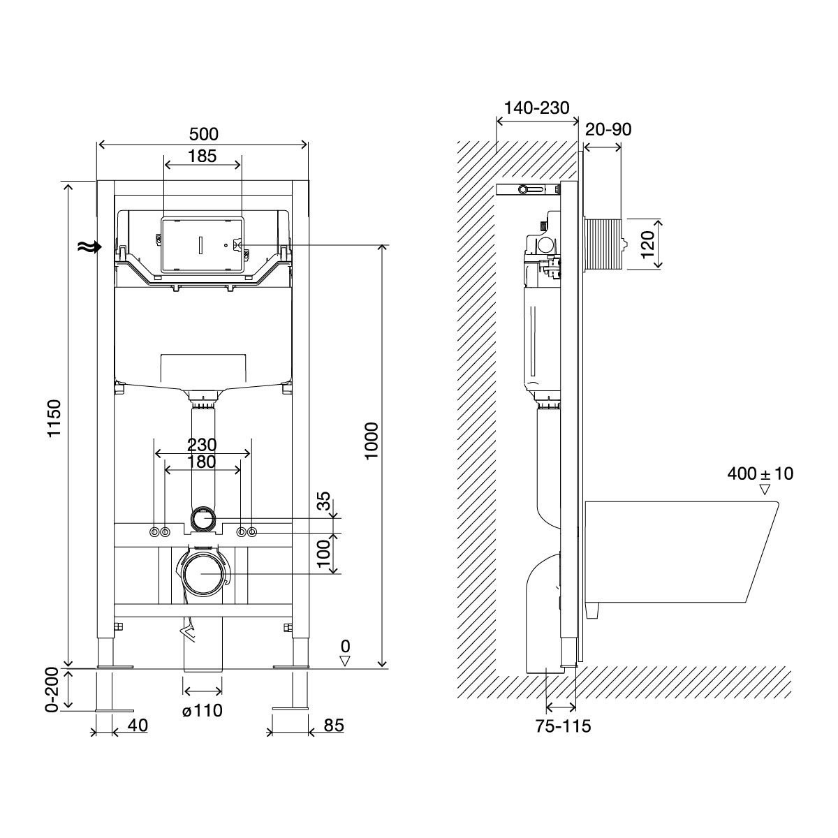 Комплект 2в1: Инсталляция Lemark PENEDA EXPERT для унитазов с кнопкой смыва BIT белый глянец Комплект 2в1: Инсталляция Lemark PENEDA EXPERT для унитазов с кнопкой смыва BIT белый глянец