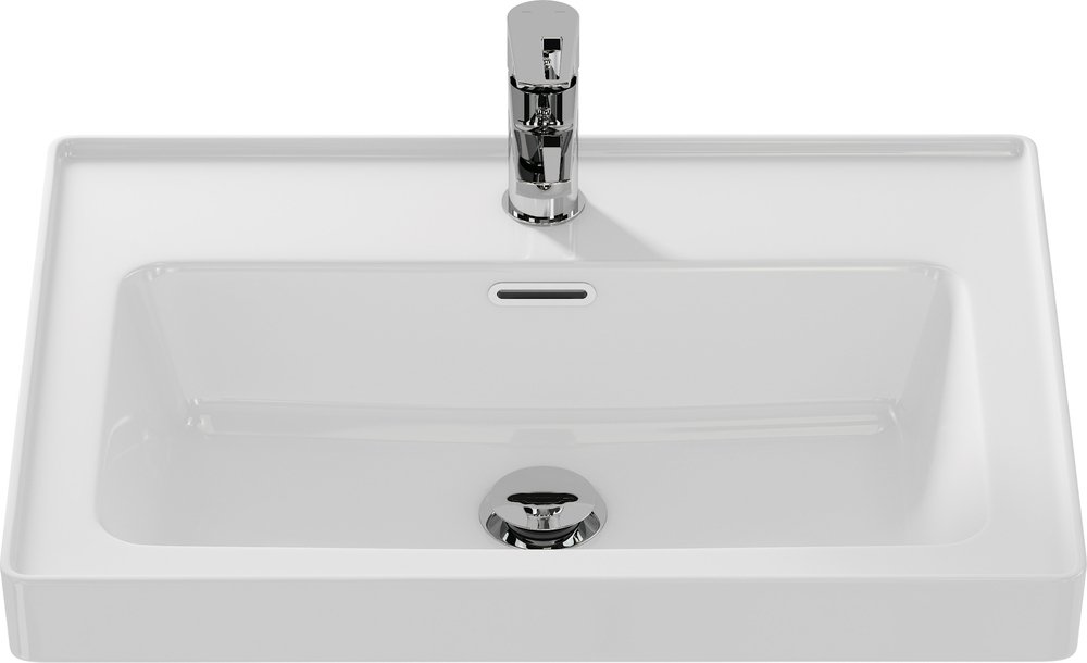 Прямоугольная тонкостенная мебельная раковина CREA с отверстием под смеситель, размером 60 см. Прямоугольная тонкостенная мебельная раковина CREA с отверстием под смеситель, размером 60 см.