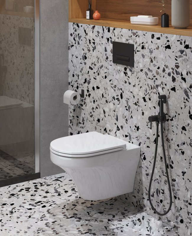 DUET Чаша подвесного унитаза безободкового с системой смыва "Торнадо",  CZR-2462-TH-TOR DUET Чаша подвесного унитаза безободкового с системой смыва "Торнадо",  CZR-2462-TH-TOR