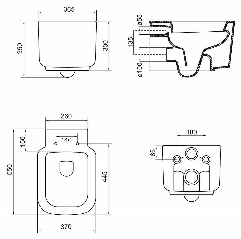 Чаша подвесного унитаза BelBagno VASO BB127CH Чаша подвесного унитаза BelBagno VASO BB127CH