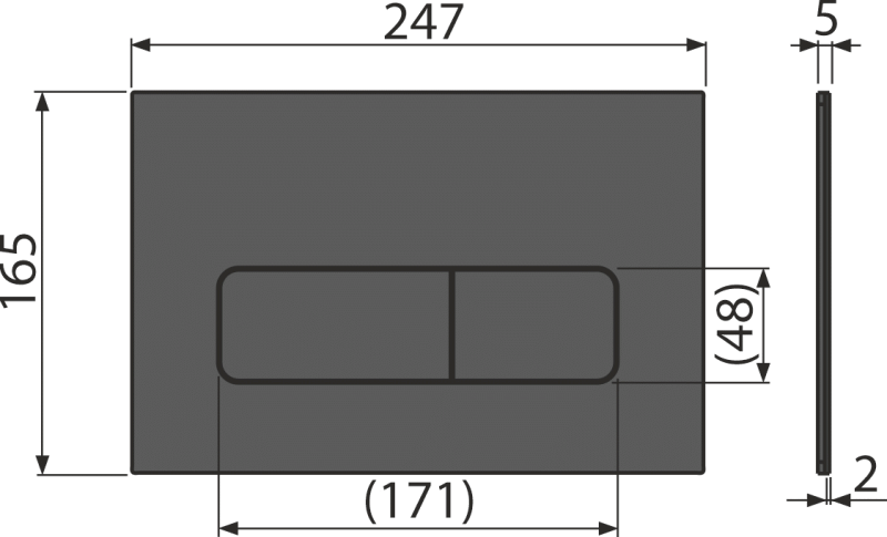 Кнопка управления для скрытых систем инсталляции, нержавеющая сталь-черный мат Кнопка управления для скрытых систем инсталляции, нержавеющая сталь-черный мат