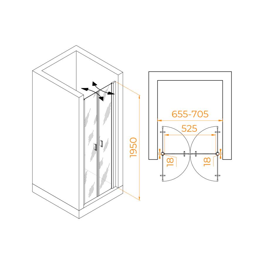 Душевая дверь RGW PA-104Gb 700 Душевая дверь RGW PA-104Gb 700