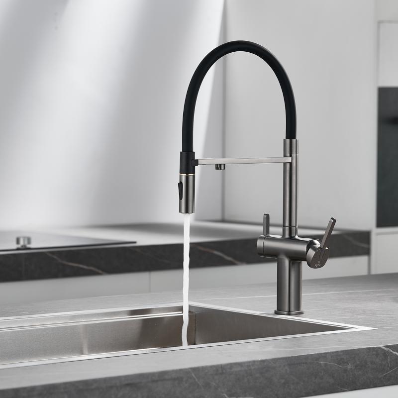 Смеситель для кухни с гибким изливом ROSE R358 R358T Смеситель для кухни с гибким изливом ROSE R358 R358T