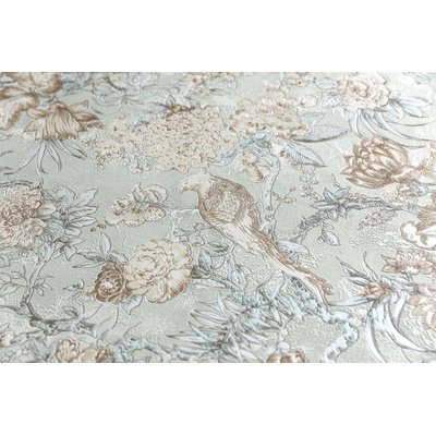 Обои виниловые Азулежу мотив, зеленый