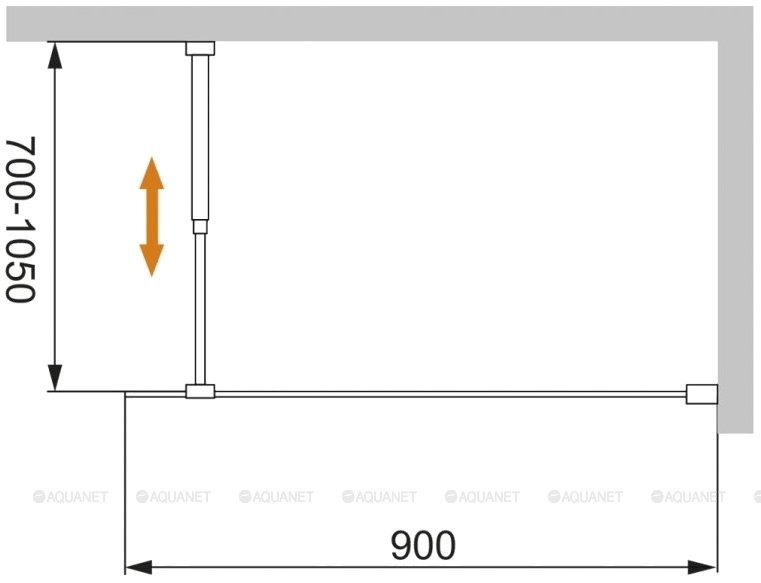 LIBERTA-L-1-90-C-NERO Душевая перегородка с односторонним входом, стекло прозрачное, профиль чёрный, 900x1950 мм LIBERTA-L-1-90-C-NERO Душевая перегородка с односторонним входом, стекло прозрачное, профиль чёрный, 900x1950 мм