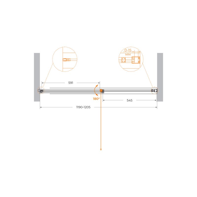 URBAN-B-12-100-C-CR Душевая дверь URBAN-B-12-100-C-CR Душевая дверь