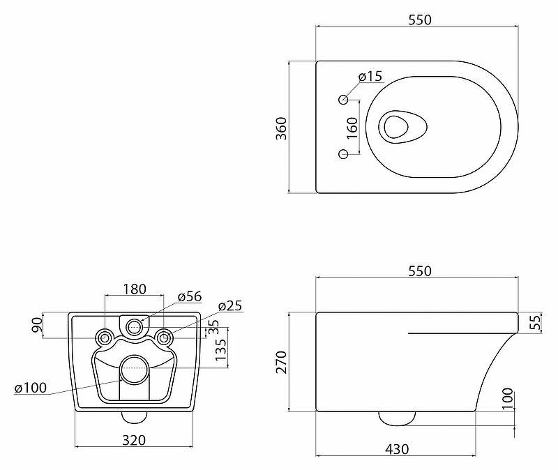 DUET Чаша подвесного унитаза безободкового с системой смыва "Торнадо",  CZR-2462-TH-TOR DUET Чаша подвесного унитаза безободкового с системой смыва "Торнадо",  CZR-2462-TH-TOR