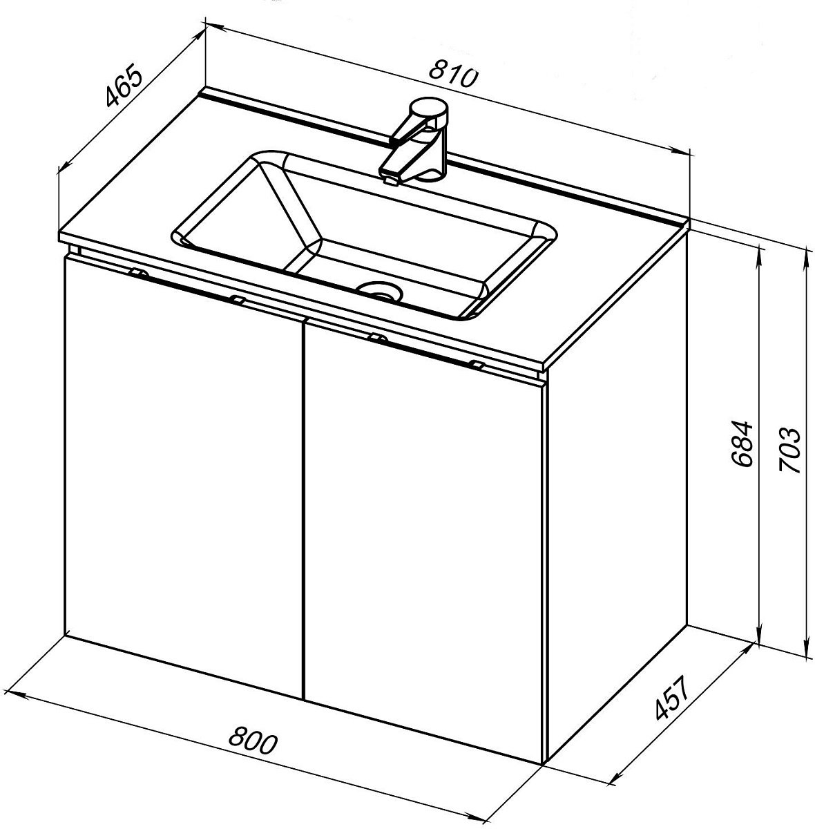 Тумба под раковину Aquanet Алвита New 80 2 дверцы, дуб веллингтон белый Тумба под раковину Aquanet Алвита New 80 2 дверцы, дуб веллингтон белый