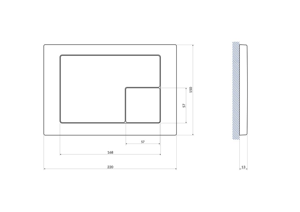 Кнопка CORNER пластик хром матовый Кнопка CORNER пластик хром матовый