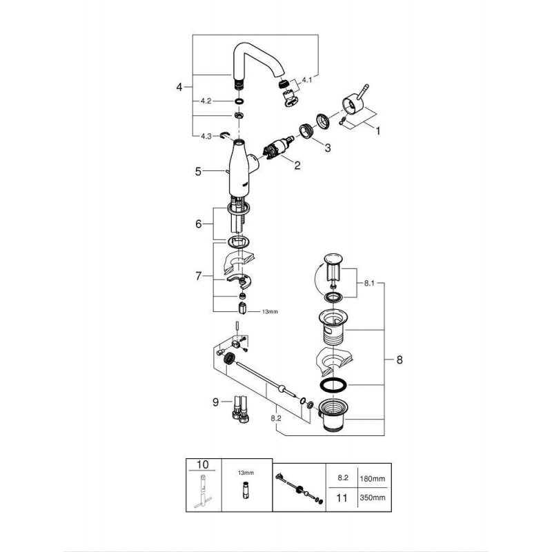 Смеситель для раковины Grohe Essence New 32628001 хром Смеситель для раковины Grohe Essence New 32628001 хром