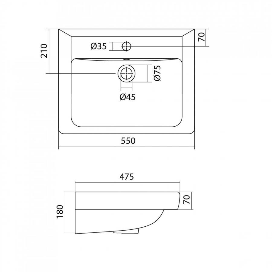 Раковина Santek Тигода 55 Раковина Santek Тигода 55