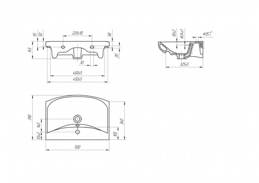 Раковина Cersanit Carina 50 Раковина Cersanit Carina 50