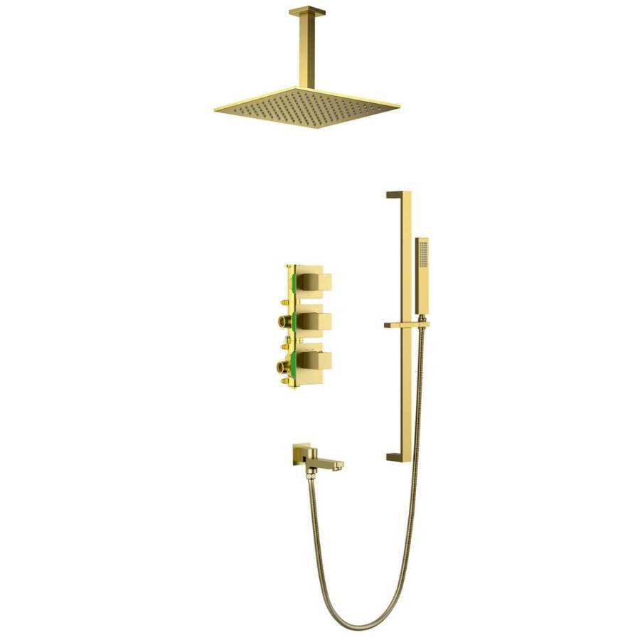 Душевая система Timo Selene SX-2239/17SM скрытого монтажа, термостат, золото матовое Душевая система Timo Selene SX-2239/17SM скрытого монтажа, термостат, золото матовое