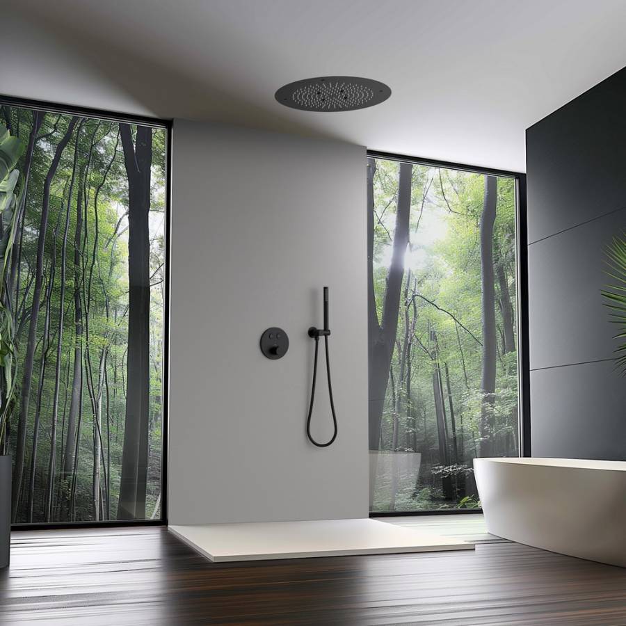 Душевая система Timo Saona SX-2370/03SM скрытого монтажа, с термостатом, черный Душевая система Timo Saona SX-2370/03SM скрытого монтажа, с термостатом, черный