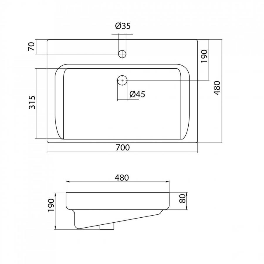 Раковина Santek Тигода 70 Раковина Santek Тигода 70