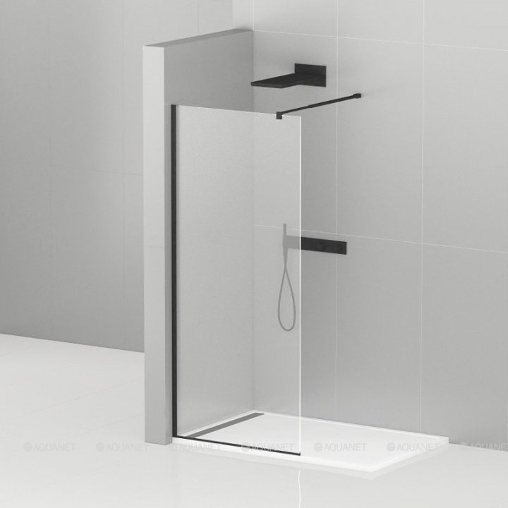 LIBERTA-L-1-80-C-NERO Душевая перегородка с односторонним входом, стекло прозрачное, профиль чёрный, 800x1950 мм LIBERTA-L-1-80-C-NERO Душевая перегородка с односторонним входом, стекло прозрачное, профиль чёрный, 800x1950 мм