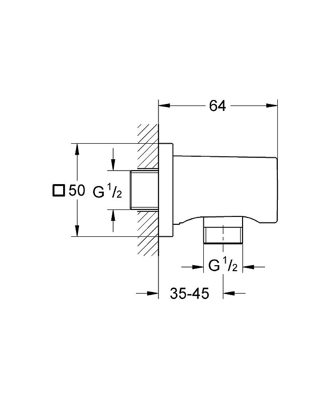 Шланговое подключение Grohe Rainshower 27076000 Хром Шланговое подключение Grohe Rainshower 27076000 Хром