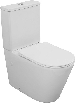 Чаша напольного унитаза безободковая Creto Logan L5 1005-001-L6CW с крышкой-сиденьем микролифт, белая