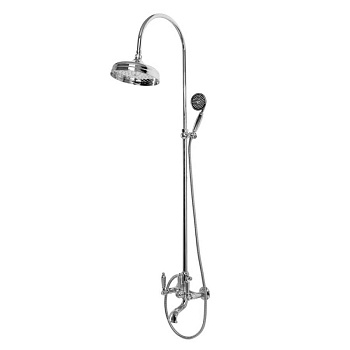 FIRST-CVD-03/24-M Душевая колонна со смесителем для ванны,верхнего и ручного душа,золото, ручки золото FIRST-CVD-03/24-M Душевая колонна со смесителем для ванны,верхнего и ручного душа,золото, ручки золото