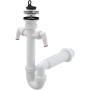 Сифон трубчатый с нержавеющей peшeткой DN70 и двумя штуцерами