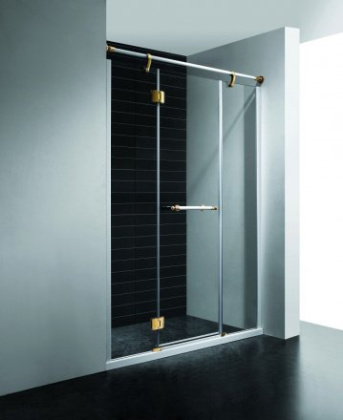 Душевая дверь RGW VI-02, 02040217-18, 170 х 195 см распашная, стекло прозрачное, белый/золото