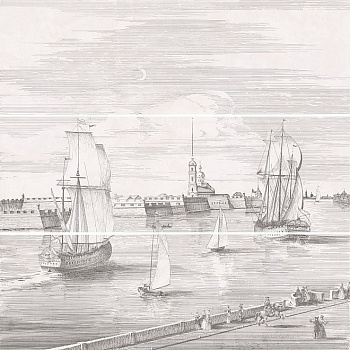 Панно 12108R\3х\3F Город на воде SPb обрезной 75*75*9 (1уп/2комплекта), шт