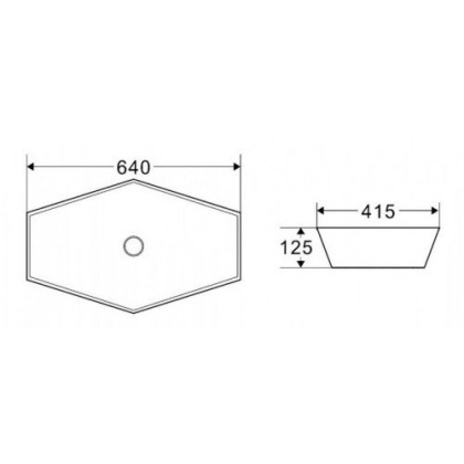 Раковина накладная керамическая BB1344B, 640x415x125