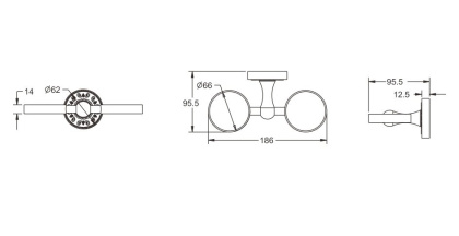 2 стакана с держателем, RG1022Q Rose, Бронза
