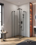 SLIDER-A-2-100/110-BR-GM Душевой уголок, Условный размер, мм:(1000-1100)x(1000-1100)x1950 Габариты с диапазоном регулировок, мм:(1000-1100)x(1000-1100)x1950 