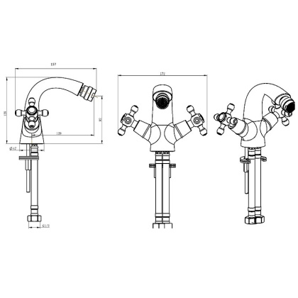Смеситель для биде_Комплект