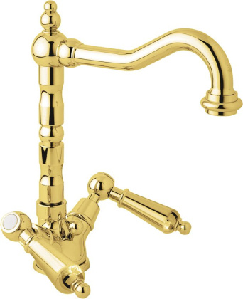 FIRST-LS2-03/24-M Смеситель для раковины с донным клапаном, исполнение золото