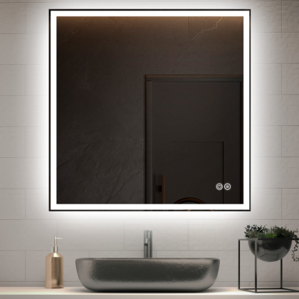 Зеркало LED VLM-3VN7007-2 700х700 c сенсорным выключателем и диммером, антизапотевание
