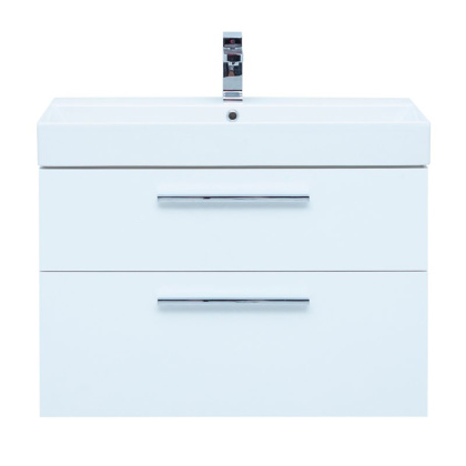 Тумба под раковину Aquanet Nova 85 белый глянец, 2 ящика