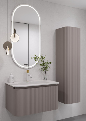 OVALE 1 полка рифленая 80CM DELMAR тумба + раковина OV1110100-080 Boheme